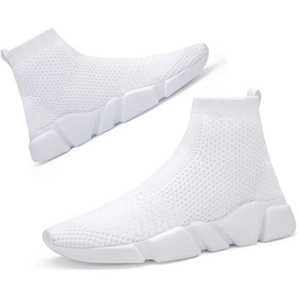 Womens Slip On Shoes Lightweight High Top Sneakers Comfortable Gym - Picture 8 of 8